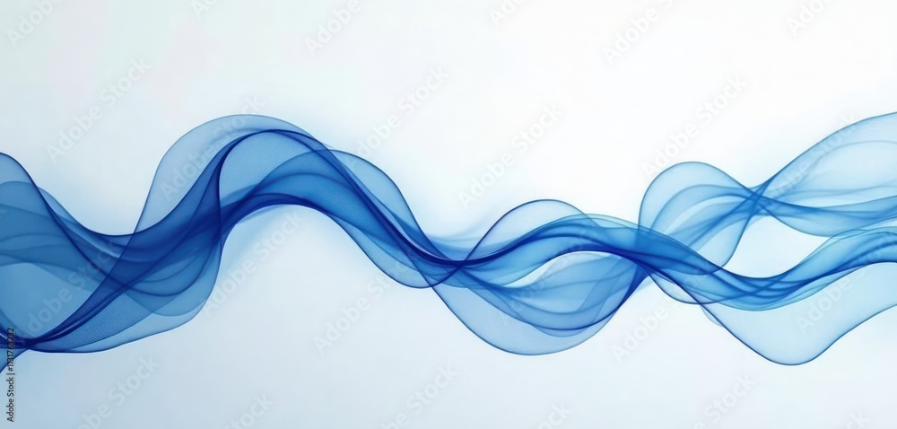 Aufkleber abstract digital art shows flowing blue shapes on white background. gradient white background create