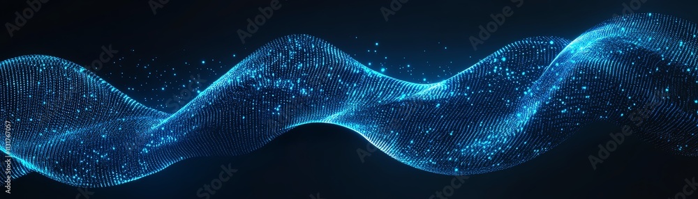 Poster big data and business analytics concept with blue digital lines and streaming data numbers, set agai