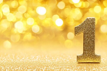Golden Glittery Calendar Flipping to January 1st with Minimal Festive Typography Focus