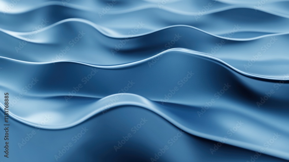 Poster abstract waves with subtle depth and soft blue colors.