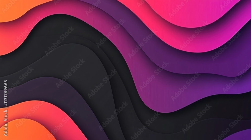 Poster abstract wavy layered background with vibrant gradient colors.