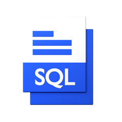 SQL File icon isolated on the white background