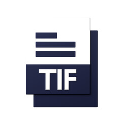 TIF File icon isolated on the white background