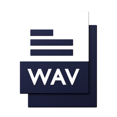 WAV File icon isolated on the white background