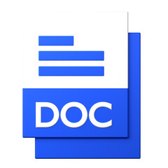 DOC File icon isolated on the white background