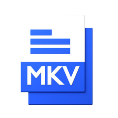 MKV File icon isolated on the white background