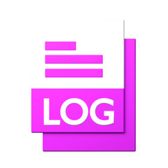 LOG File icon isolated on the white background