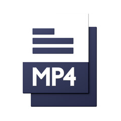 MP4 File icon isolated on the white background