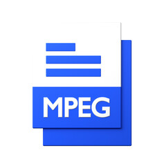 MPEG File icon isolated on the white background