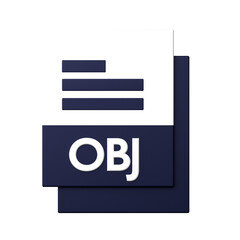 OBJ File icon isolated on the white background