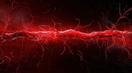 A vibrant red lightning bolt against a dark background, showcasing dynamic energy and a sense of power.