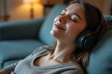 Person relaxing with headphones on, enjoying a moment of solitude and personal entertainment, embracing the power of music to rejuvenate and escape from daily stress.