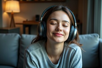 Person relaxing with headphones on, enjoying a moment of solitude and personal entertainment, embracing the power of music to rejuvenate and escape from daily stress.