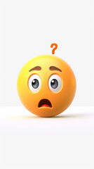 questioned expression emoji. questioned expression emoji on white background