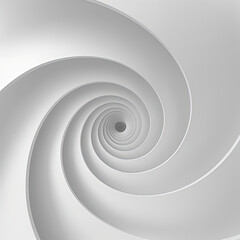 Obraz premium 3d spiral in the white space. straight line in the center of the white spiral