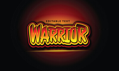 warrior text effect illustration