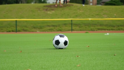 Soccer Ball on Green Field: Perfect for Sports, Fitness, and Outdoor Activities