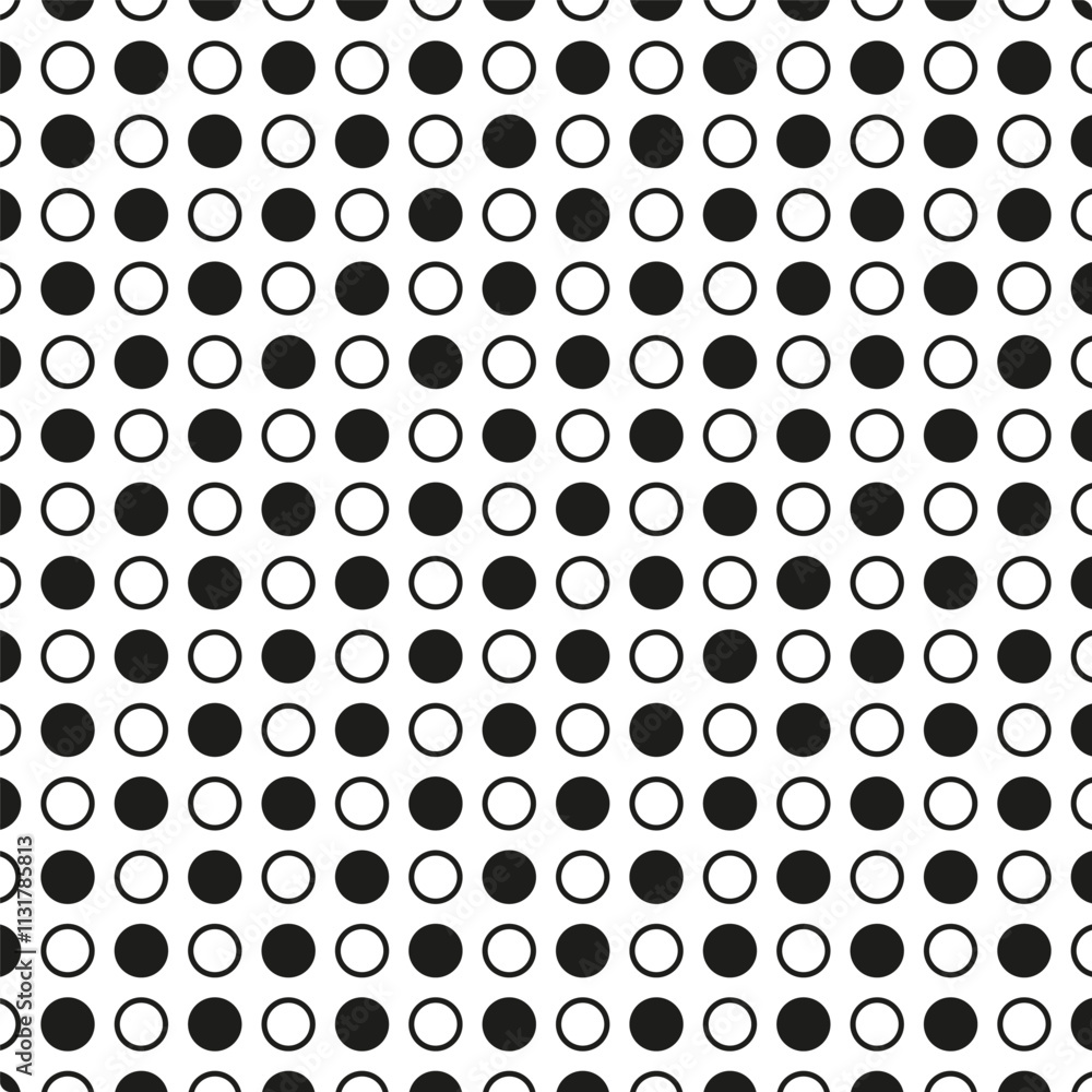 Aufkleber black dot pattern. white background circles. monochrome seamless texture. vector dots composition. e
