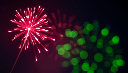 Obraz premium Vibrant fireworks light up the night sky.