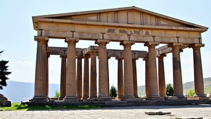 Fototapeta premium Ancient Greek Temple Ruins: Perfect for Historical, Architectural, and Cultural Content
