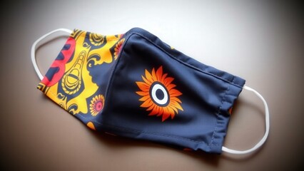 Naklejka premium Colorful, Handmade, Reusable Face Mask - Perfect for Fashionable Protection