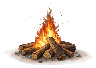 burning firewood in a fireplace
