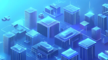Obraz premium Hybrid cloud network background with serverless technology. concept hybrid cloud networks, serverless technology, cloud computing, network security, infrastructure management. Cerulean. Illustration