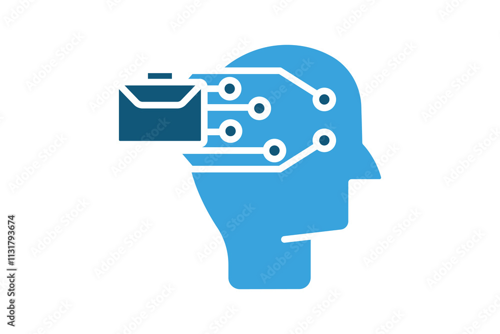 Poster business intelligence icon. solid icon style. icon related to it architecture. it elements vector il