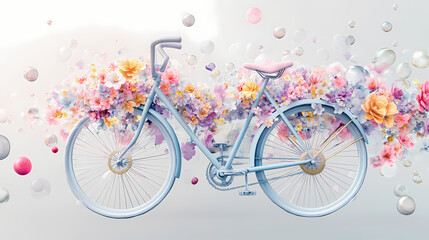 Fototapeta premium flowers stylized bicycle