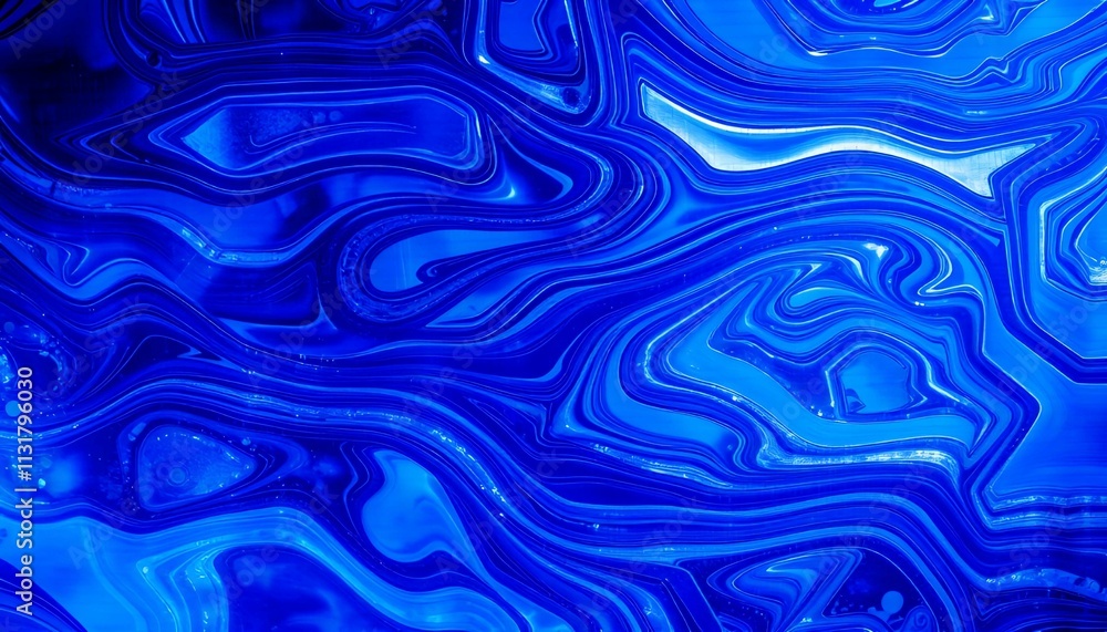 Poster abstract blue swirls: a mesmerizing study in fluid dynamics and color gradients