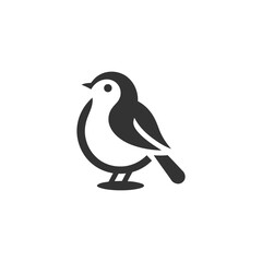 Simple Logo Bird monochrome isolated on white background