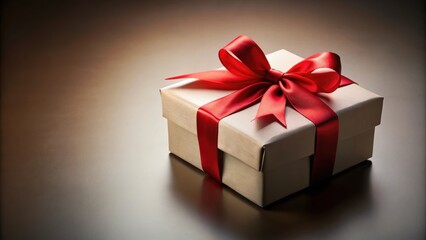 Fototapeta premium Gift box with a red ribbon, perfect for holidays or special occasions, present, surprise, celebration, wrapping, ribbon