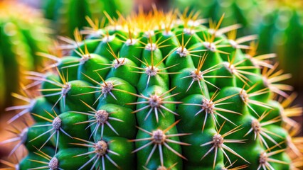 Close up of green cactus with sharp thorn , desert, succulent, plant, spiky, prickly, nature, macro, botany, close-up, thorny