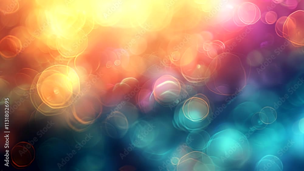 Poster Abstract Bokeh Background with Warm and Cool Color Hues