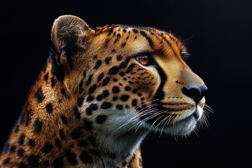 Fototapeta premium Majestic Close-Up of a Leopard's Face Capturing Its Intense Gaze and Intricate Fur Patterns, Showcasing the Beauty and Power of This Iconic Wild Animal in Its Natural Habitat