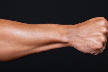 A close-up of an arm showing goosebumps, with a focus on epidermal texture