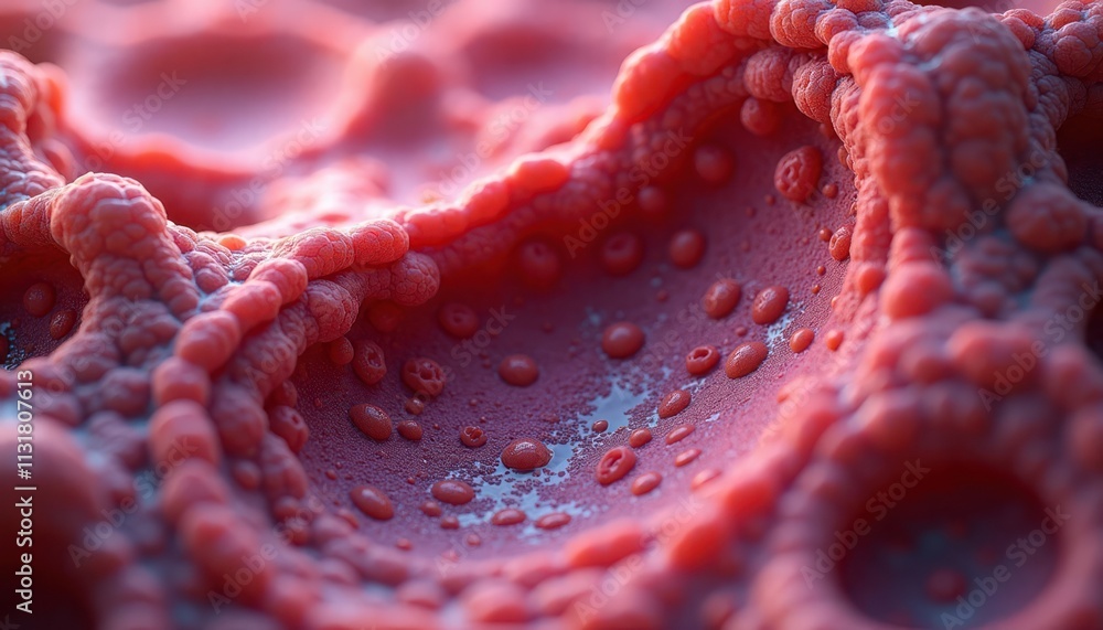 Poster close-up view of human fat tissue structure. intricate pattern of adipocytes. complex arrangement of