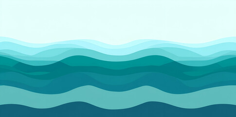 Fototapeta premium Abstract waves in varying shades of blue create a serene, calming visual effect.