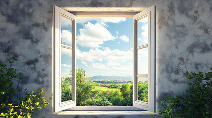 Open window with a breeze blowing in, symbolizing fresh air and new opportunities