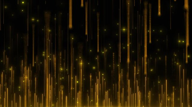  Golden particle lines rising awards stage background