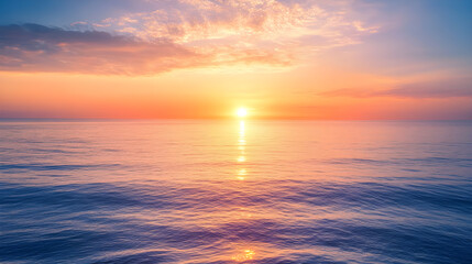Obraz premium Sunrise over a calm ocean, symbolizing new beginnings and fresh starts