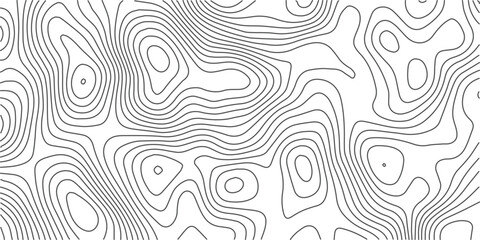 Fototapeta premium Abstract lines background. Contour maps. Topo contour map on white background. Abstract background with waves Geographic mountain relief.