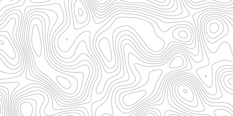 Fototapeta premium Abstract lines background. Contour maps. Topo contour map on white background. Abstract background with waves Geographic mountain relief.