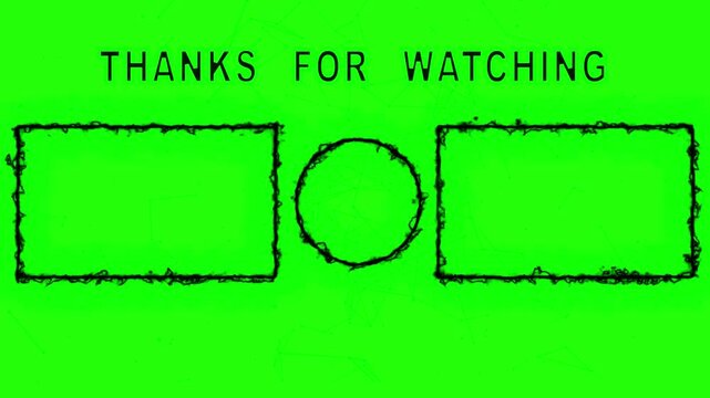 green screen video outro or end screen, thanks for watching