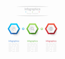 Infographic 3 options design elements for your business data. Vector Illustration.