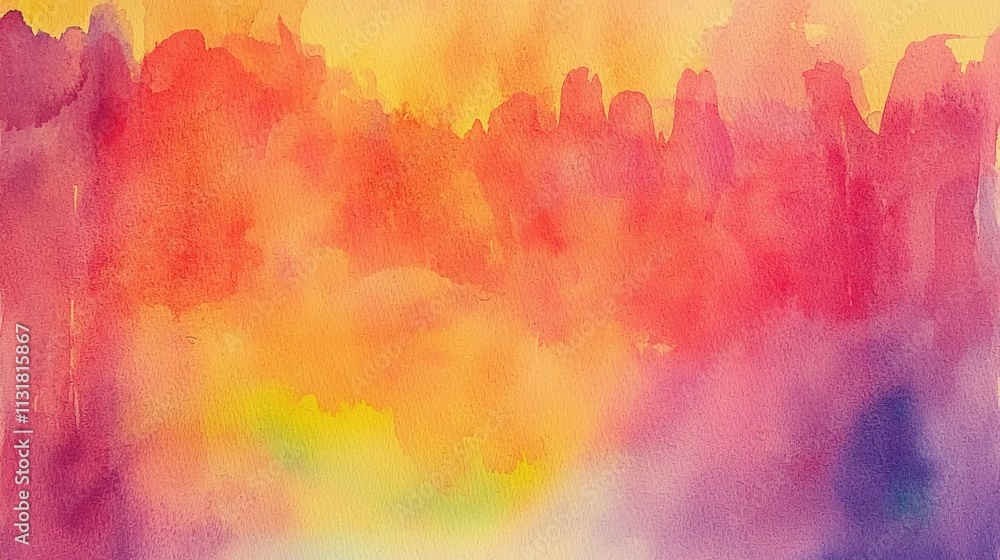 Poster A mesmerizing display of watercolor strokes blends bright colors in a captivating fashion, evoking emotions and creating a serene atmosphere. Soft transitions between shades add depth and intrigue