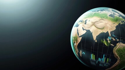 Exploring global data trends earth view infographic technological environment aerial perspective data visualization impact