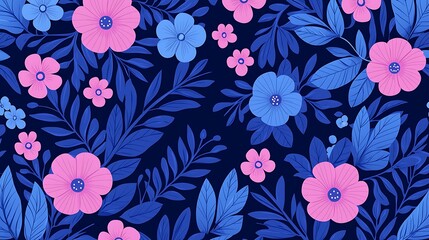 Fototapeta premium Vibrant abstract art nature-inspired floral patterns in a colorful digital illustration