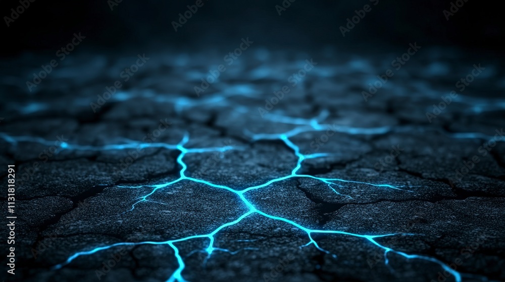 Aufkleber abstract neural network ai technology digital cyberspace glowing lines