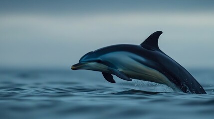 Obraz premium Majestic Dolphin Leaping Ocean Wildlife Marine Mammal Aquatic Animal